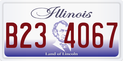 IL license plate B234067