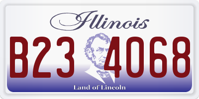 IL license plate B234068