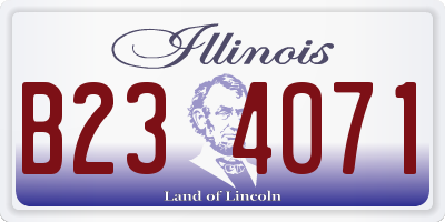 IL license plate B234071
