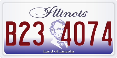 IL license plate B234074