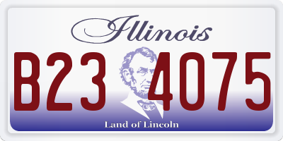 IL license plate B234075