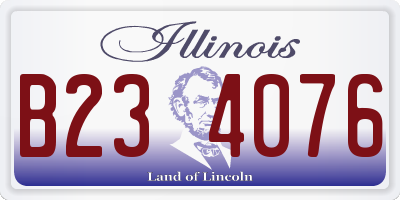 IL license plate B234076