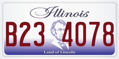 IL license plate B234078