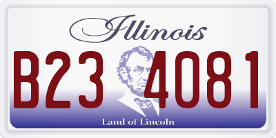 IL license plate B234081