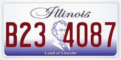 IL license plate B234087
