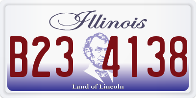 IL license plate B234138