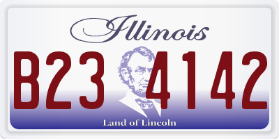 IL license plate B234142