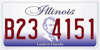 IL license plate B234151