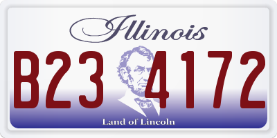 IL license plate B234172