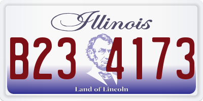 IL license plate B234173