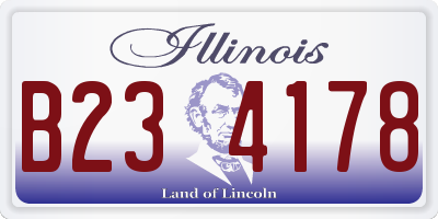 IL license plate B234178