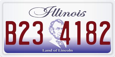 IL license plate B234182