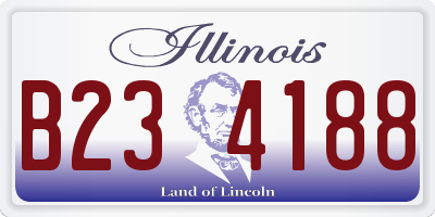 IL license plate B234188