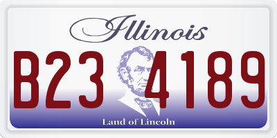 IL license plate B234189