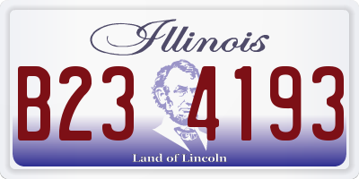IL license plate B234193