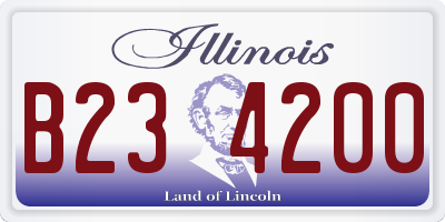 IL license plate B234200