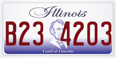 IL license plate B234203