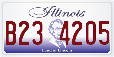 IL license plate B234205