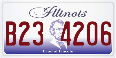 IL license plate B234206