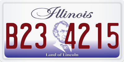 IL license plate B234215