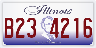 IL license plate B234216