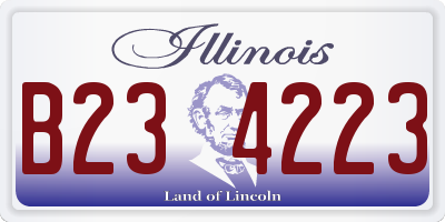 IL license plate B234223