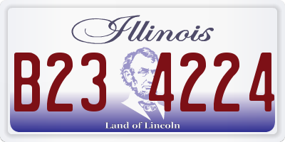 IL license plate B234224