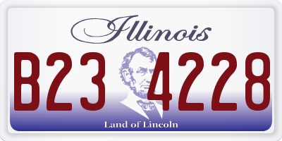 IL license plate B234228