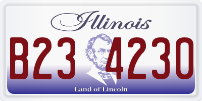 IL license plate B234230
