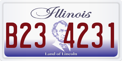 IL license plate B234231