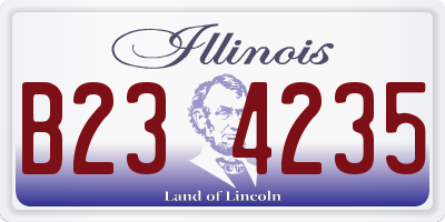 IL license plate B234235