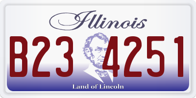 IL license plate B234251