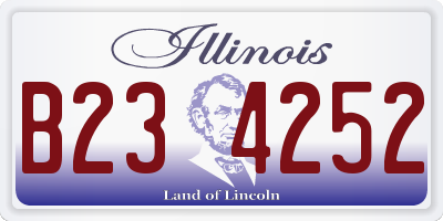IL license plate B234252