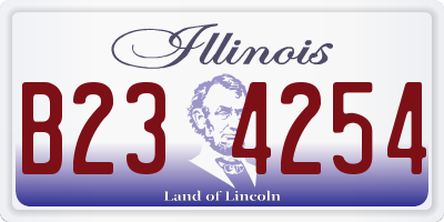 IL license plate B234254