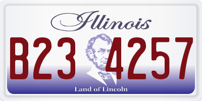 IL license plate B234257