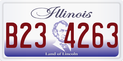 IL license plate B234263