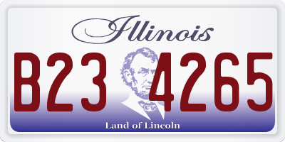 IL license plate B234265