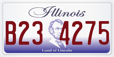 IL license plate B234275