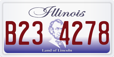 IL license plate B234278