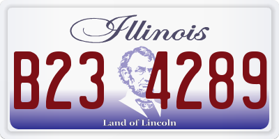 IL license plate B234289