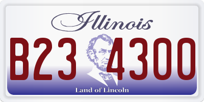 IL license plate B234300