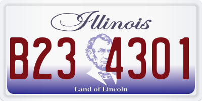 IL license plate B234301