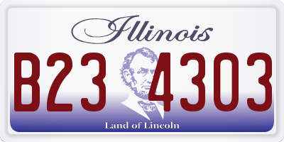 IL license plate B234303