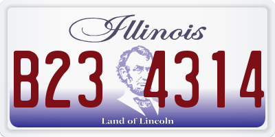 IL license plate B234314