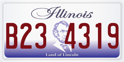IL license plate B234319