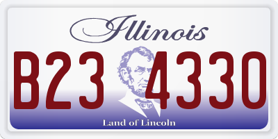 IL license plate B234330