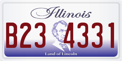 IL license plate B234331