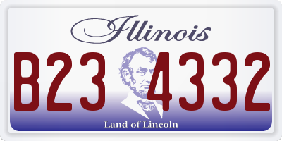 IL license plate B234332