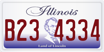 IL license plate B234334
