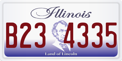 IL license plate B234335